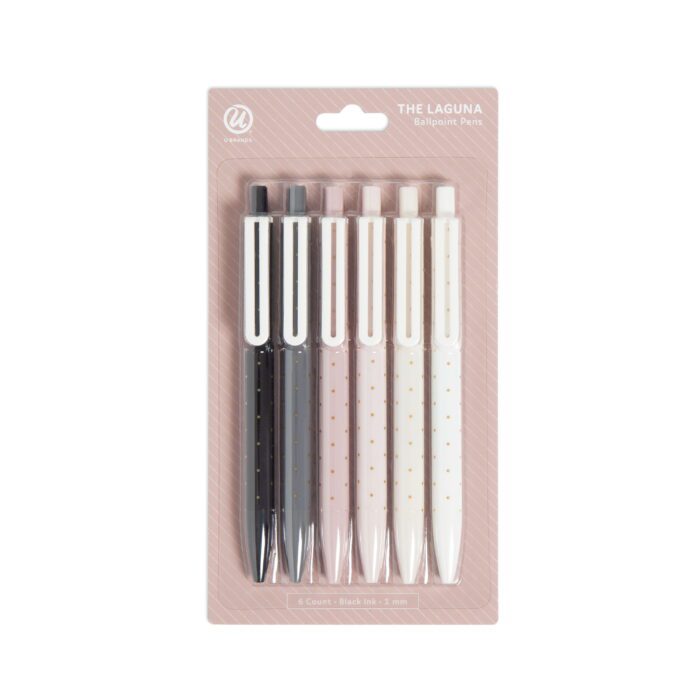 Laguna Ballpoint Pens, 6 Count, Foil Dots , Bold (1.0Mm) Point, Black Ink - Image 2