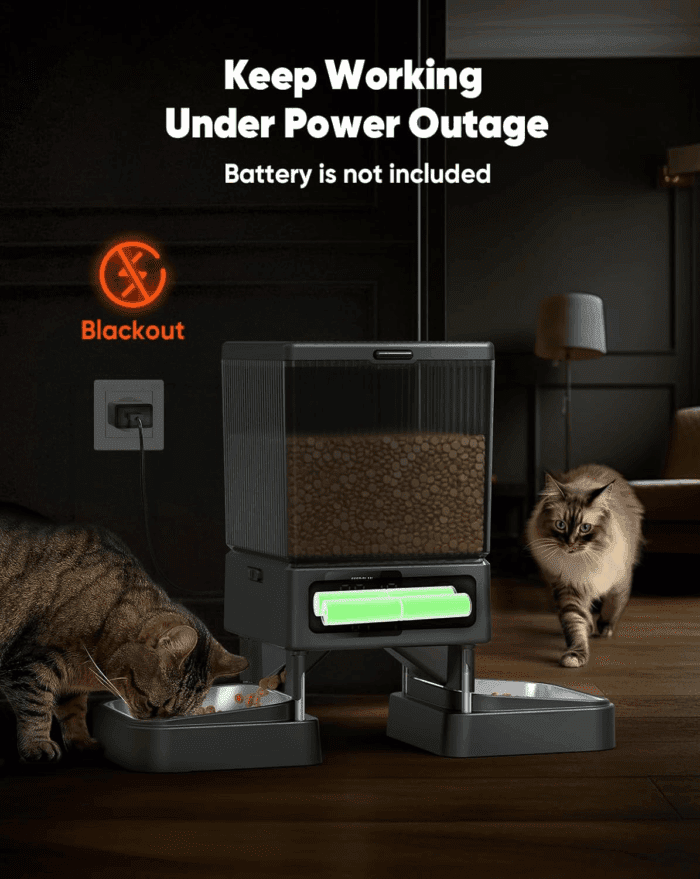 Automatic Cat Feeder for 2 Cats, 20 Cups/5L Automatic Cat Food Dispenser for Small Pets Indoor, Timed Cat Feeder for Dry Food - Image 6