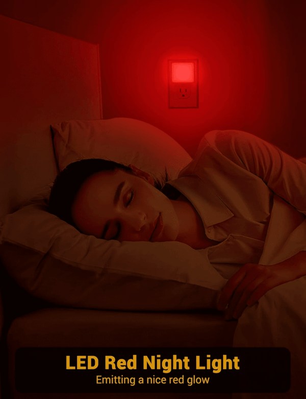Red Night Light, Red Nightlight[2 Pack],0.3W LED Night Light with Auto Light Sensor,Night Lamp Plug into Wall for Bedroom,Corridor,Hallway,Non-Dimmable - Image 6