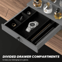Cologne Organizer for Men, 4 Tier Wood Perfume Organizer with Felt Lining Drawer and Hidden Compartment, Perfume Display Holder, a Gift for Men - Image 2