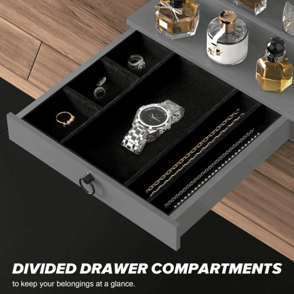 Cologne Organizer for Men, 4 Tier Wood Perfume Organizer with Felt Lining Drawer and Hidden Compartment, Perfume Display Holder, a Gift for Men - Image 2