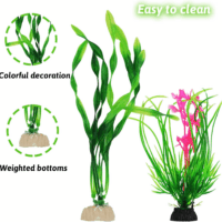 Fish Tank Accessories Aquarium Decorations Plants, 9Pcs Green Fish Tank Decorations Plants and Cave Rock Decoration Decor Set, Aquarium Decor Plastic Plants - Image 3