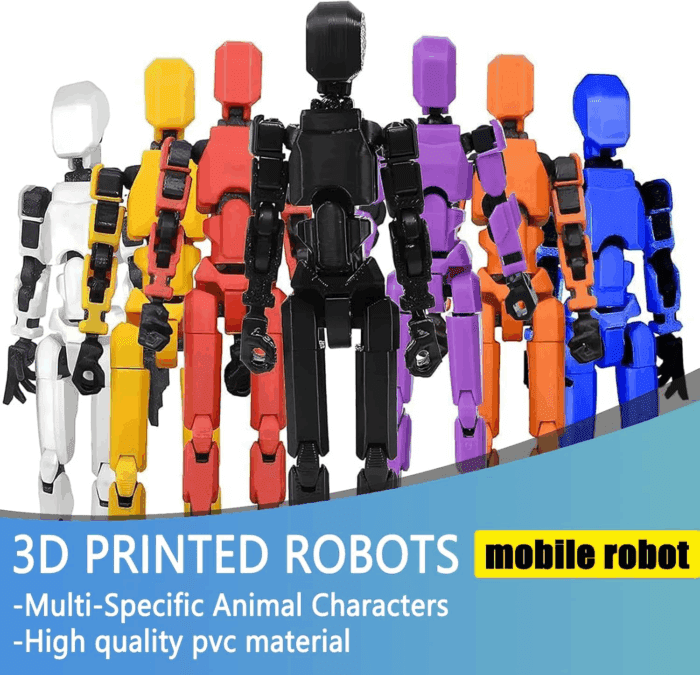 Titan13 Action Figure, Dummy Robot 13 Action Figure, 3D Printed Multi-Jointed Movable  Creative Gifts for Kids Adults with 3 Hand-Shapes, 4 Weapons(5Pcs) - Image 3