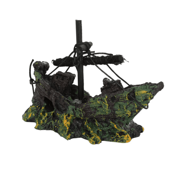 a Sunken Ship Decoration Aquarium Accessories Aquarium Fish Tank Landscape Pirate Ship Wreck Ship Decor Resin Boat Ornament - Image 9