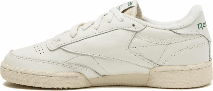 Club C 85 Vintage Tennis Sneakers, Casual White Womens Shoes, Chalk/Alabaster/Glen Green, 8 - Image 3