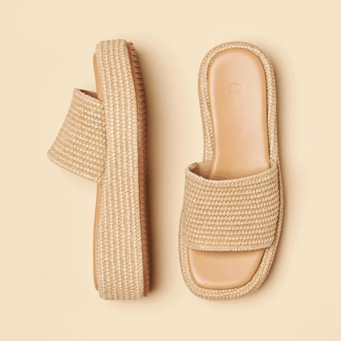 Platform Slip on Espadrille Sandals for Women Wedges Slides Bohemia Sandals Flatform Open Toe Beach Sandals - Image 6
