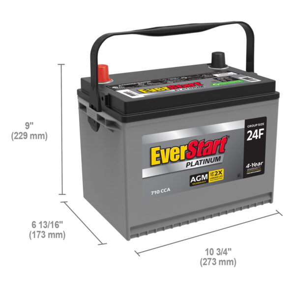 Platinum AGM Automotive Battery, Group Size 24F 12 Volt, 710 CCA - Image 7