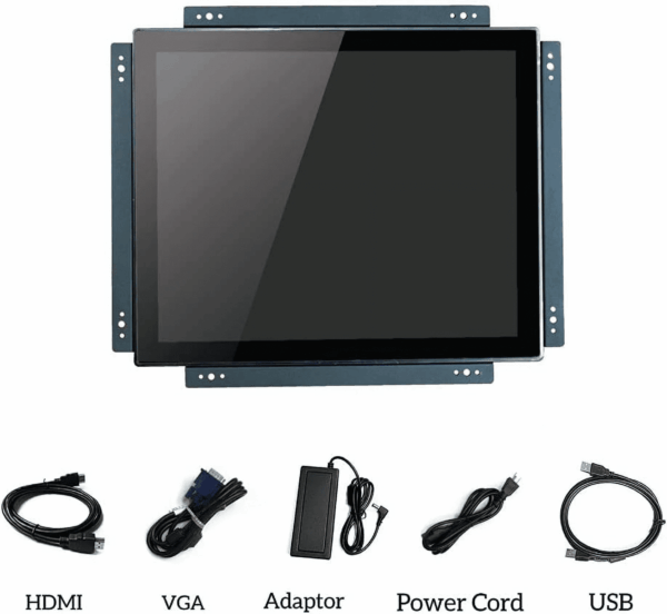 17 Inch Open Frame Design Touch Screen Monitor Display with VESA & Rear Mounting Bracket for Kiosk Industrial Automation POS Retail Self-Service - Image 3