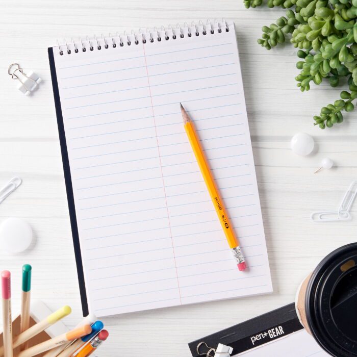 Top Spiral Steno Pad, Gregg Ruled Paper, 100 Sheets, Black, 1 Count, 0 Holes - Image 2
