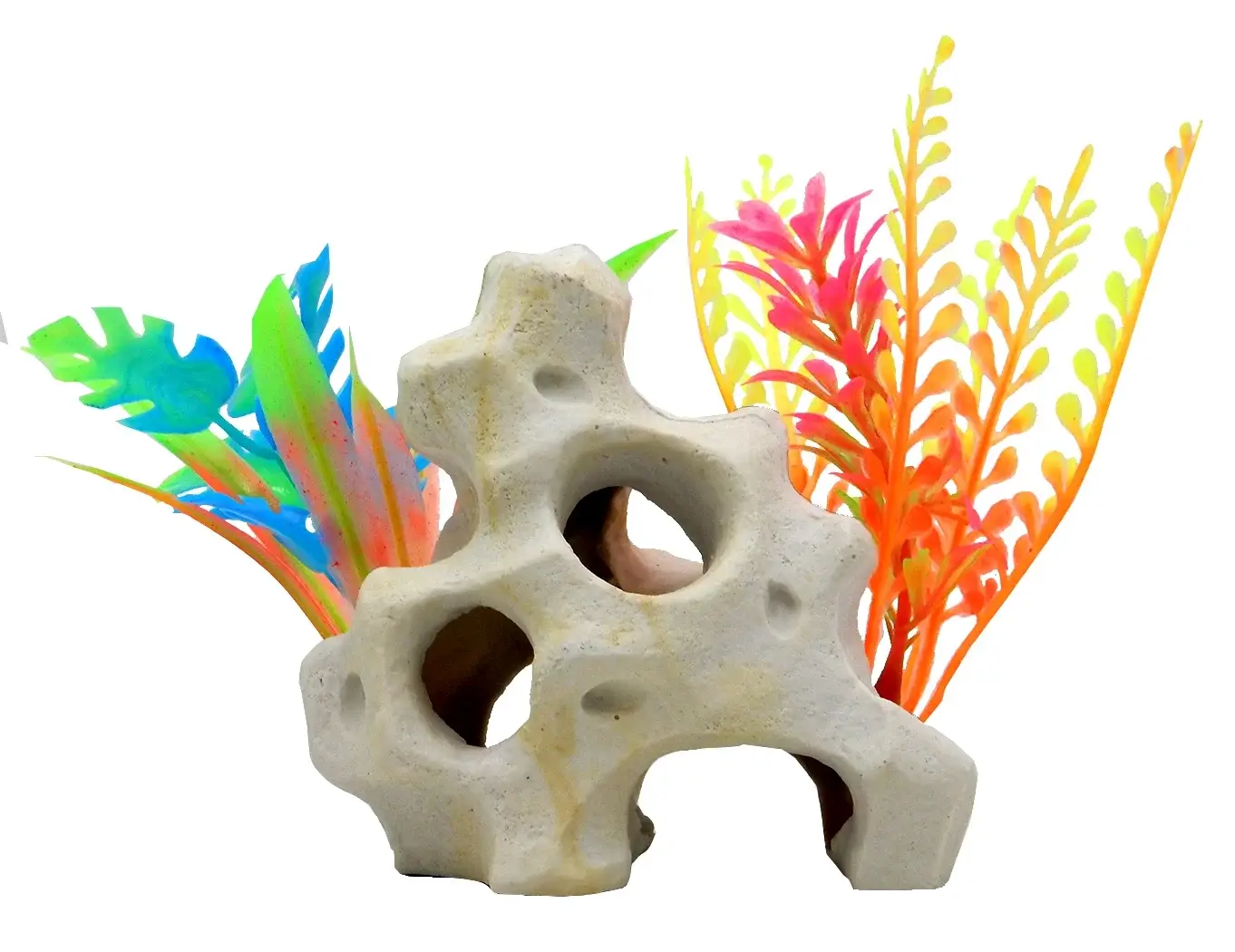 Holey Rock Aquarium Ornament, Multicolor