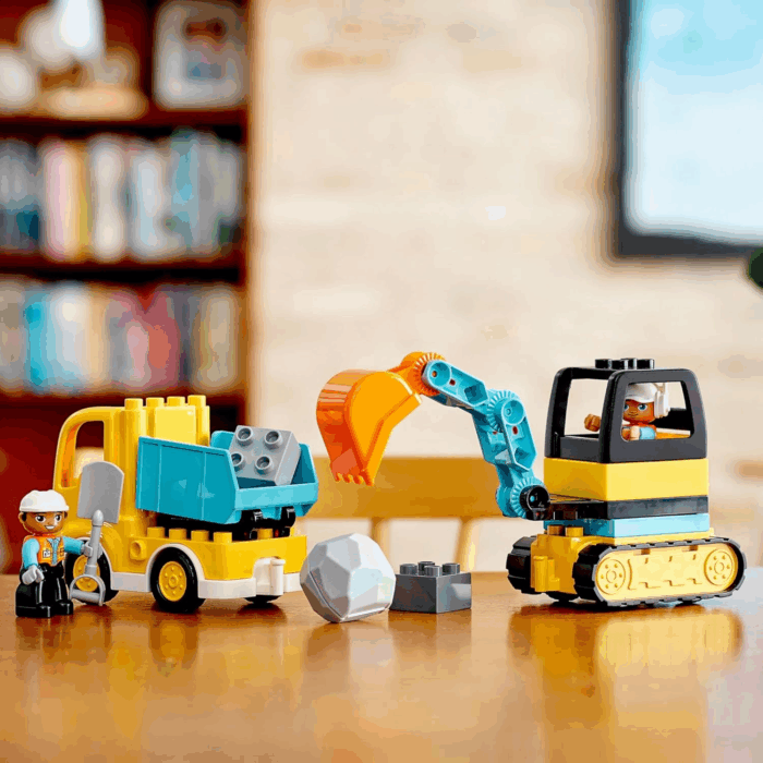 DUPLO Town Truck & Tracked Excavator Construction Vehicle 10931 Toy for Toddlers 2-4 Years Old Girls & Boys, Fine Motor Skills Development and Learning Toy - Image 4