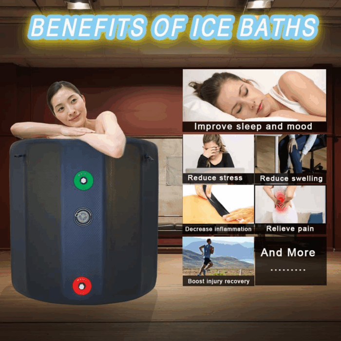 Inflatable Cold Plunge Tub – Portable Ice Bath with Insulated Lid, Water Chiller Compatible, Durable & Easy to Athletes, Recovery, Home & Outdoors (Black, 39.37" × 39.37" × 37.40") - Image 2
