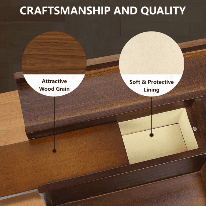 Cologne Organizer for Men, 3 Tier Perfume Stand Holder with Drawer and Hidden Compartment, Cologne Display Shelf for Dresser, Great Gift for Man/Father, Deep Brown - Image 4