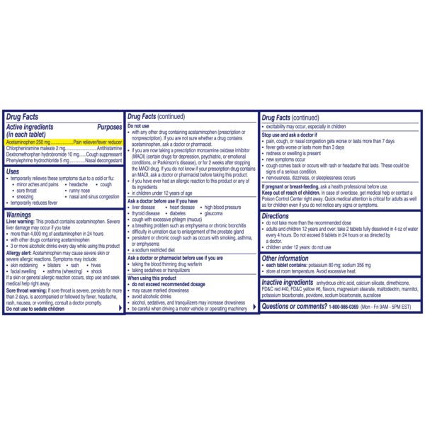 Powerfast Fizz Severe Cold & Flu Medicine, Citrus Effervescent Tablets, 24 Count - Image 8