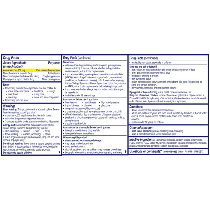 Powerfast Fizz Severe Cold & Flu Medicine, Citrus Effervescent Tablets, 24 Count - Image 8