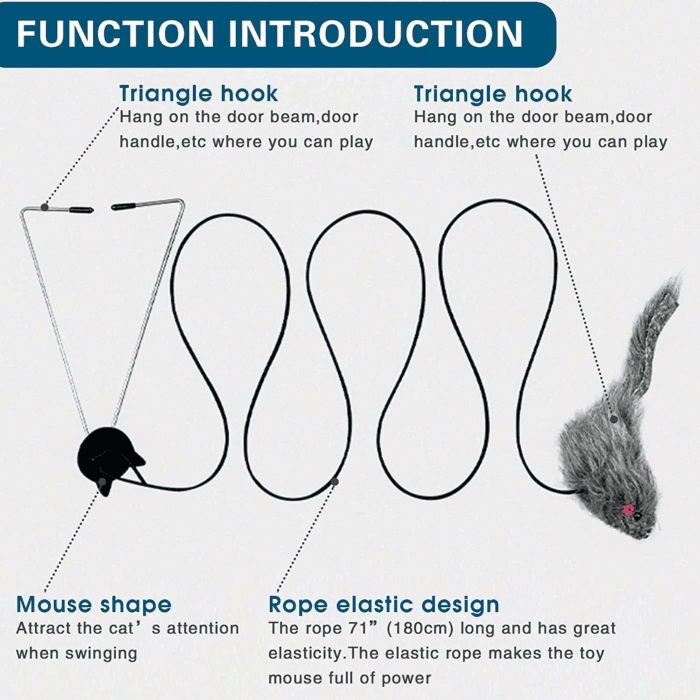 Interactive Cat Feather Toys,Retractable Teaser Toy ，Hanging Interactive Toys for Indoor Cats Kitten Play Chase Exercise, Kitten Mental Exercise Toys (1 Pack) - Image 4