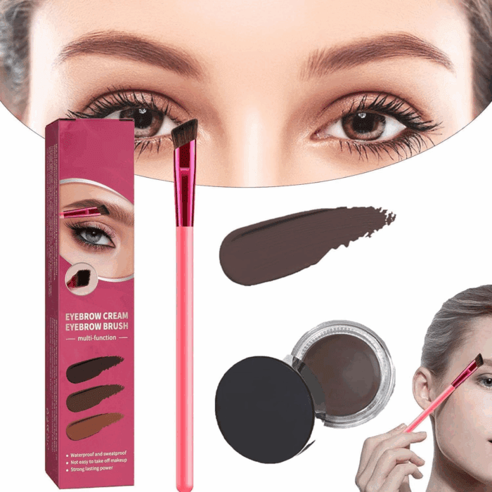 Home Eyebrow Care Kit 4D Laminated - Multifunctional Realistic Eyebrow Brush Kit, 4D Hair Stroke Brow Stamp Brush with Eyebrow Gel, for Drawing Brows Similar to 3D Natural Real Hair (Black)