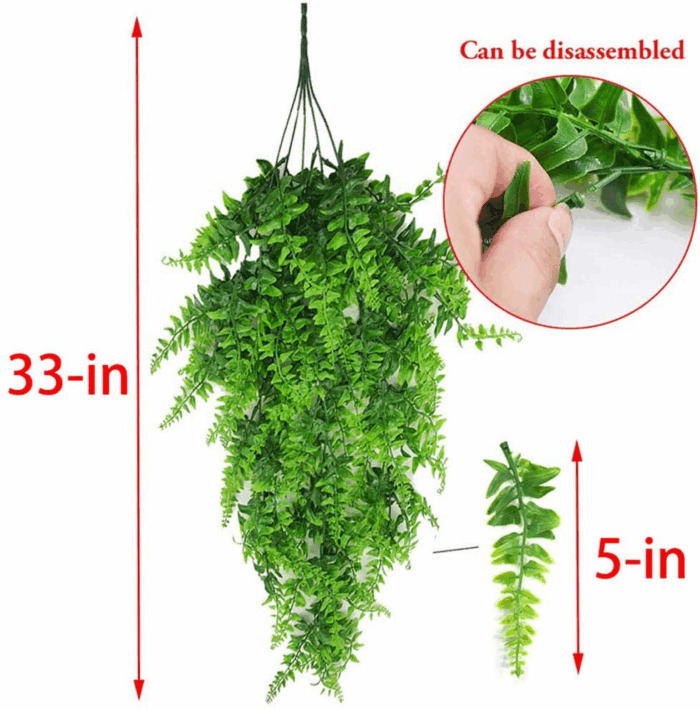 Reptile Plants Hanging Fake Vines Boston Climbing Terrarium Plant with Suction Cup for Bearded Dragons Lizards Geckos Snake Pets Hermit Crab and Tank Habitat Decorations (2 Pack) - Image 5