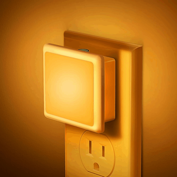 Amber Night Light[2 Pack], Night Lights Plug into Wall, LED Plug in Nightlight with Dusk-To-Dawn Sensor, 0.3W Dim Night Light for Sleep, Bedroom, Bathroom, Hallway, Non-Dimmable
