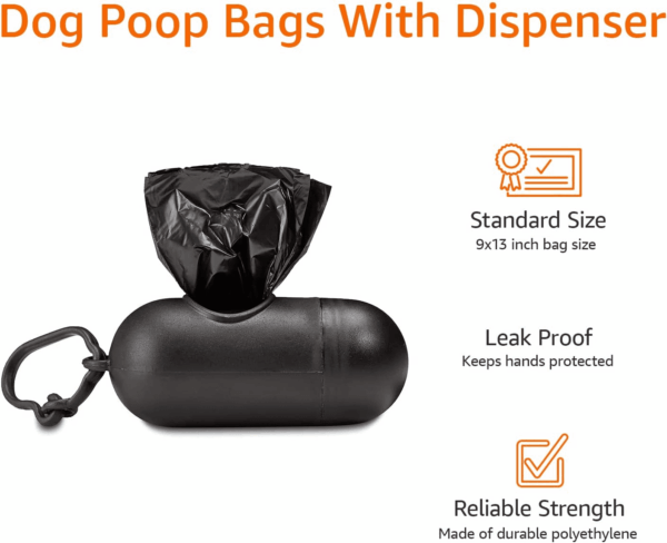 Dog Poop Bags with Dispenser, 900 Count, Enhanced for Guaranteed Leakproof, Unscented, Includes Leash Clip - Image 4