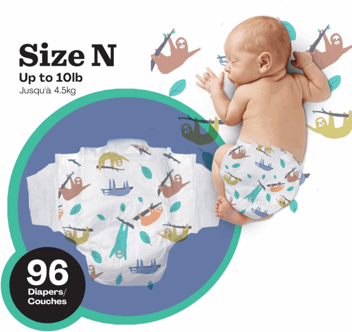 Diapers, Size Newborn (NB, up to 10 Lbs), 96 Count of Premium Disposable Baby Diapers in Umbrella and Koala Kids Designs, Hypoallergenic with Soft, Cloth-Like Feel - Image 4