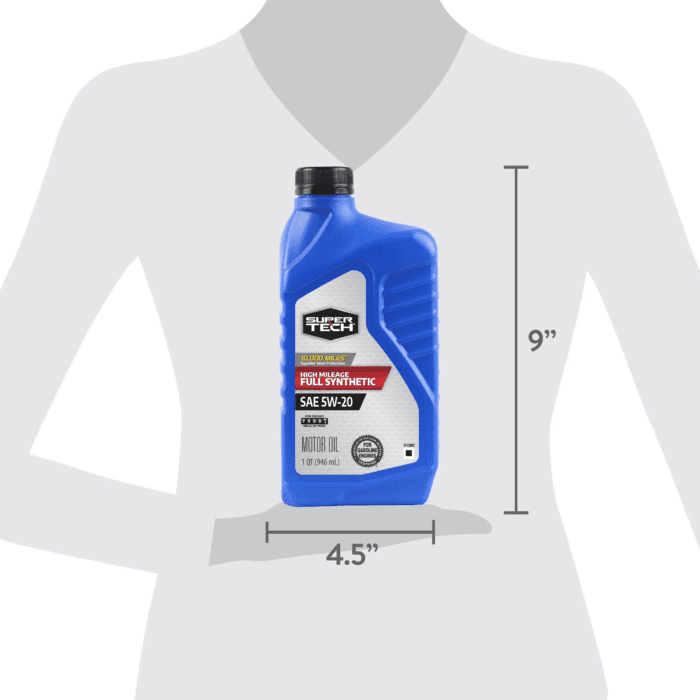High Mileage Full Synthetic SAE 5W-20 Motor Oil, 1 Quart - Image 8