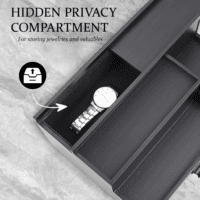 Cologne Organizer for Men, 3 Tier Perfume Stand Holder with Drawer and Hidden Compartment, Cologne Display Shelf for Dresser, Great Gift for Man/Father, Black - Image 3