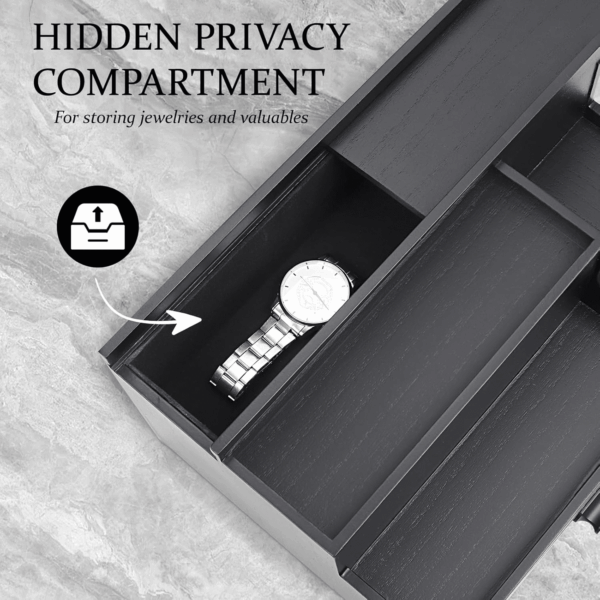 Cologne Organizer for Men, 3 Tier Perfume Stand Holder with Drawer and Hidden Compartment, Cologne Display Shelf for Dresser, Great Gift for Man/Father, Black - Image 3