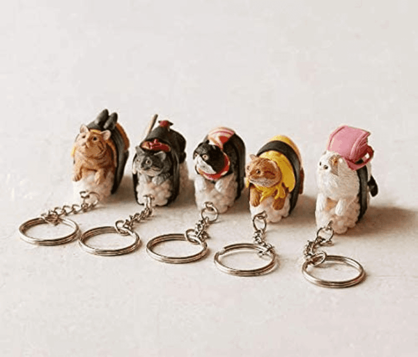 Clever Idiots Nekozushi Keychain - Blind Box Includes 1 of 5 Collectable Figurines - Features a Detachable Keyring (Version 1) - Image 6