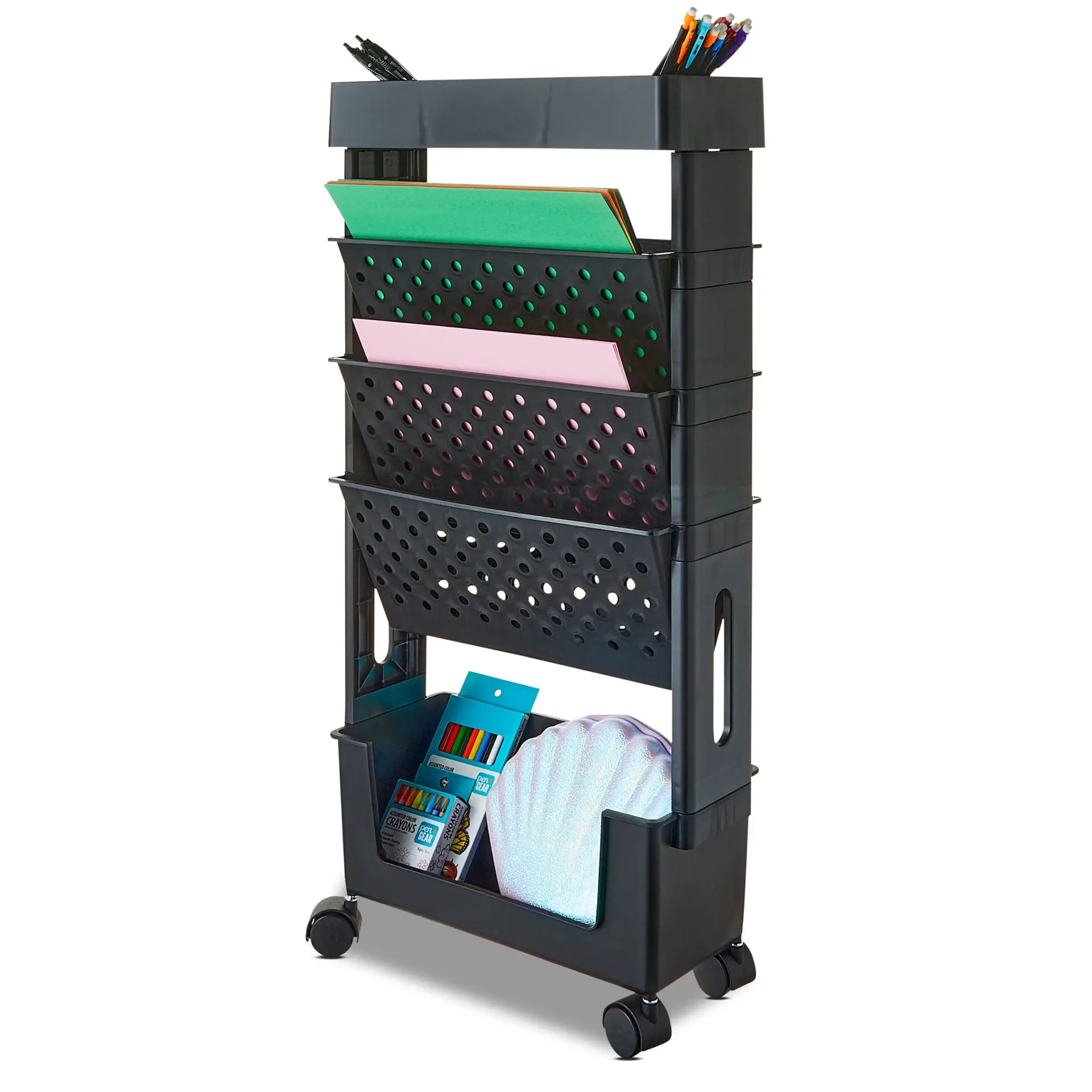Tiered Organizing Cart, Black - Image 6
