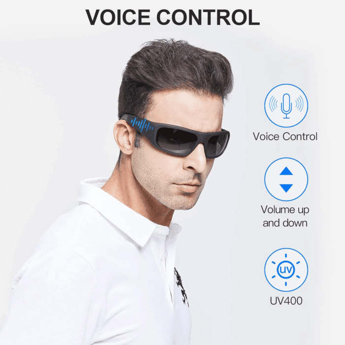Oho Smart Glasses,Polarized Sunglasses with Bluetooth Speaker,Athletic/Outdoor UV Protection and Voice Control,Unisex(Grey Lens) - Image 3