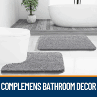 Bathroom Rugs 30X20, Extra Soft Absorbent Chenille Bath Rugs, Rubber Backing Quick Dry, Machine Washable Bath Mats for Bathroom Floor, Tub and Shower, Home Decor Accessories, Grey - Image 7