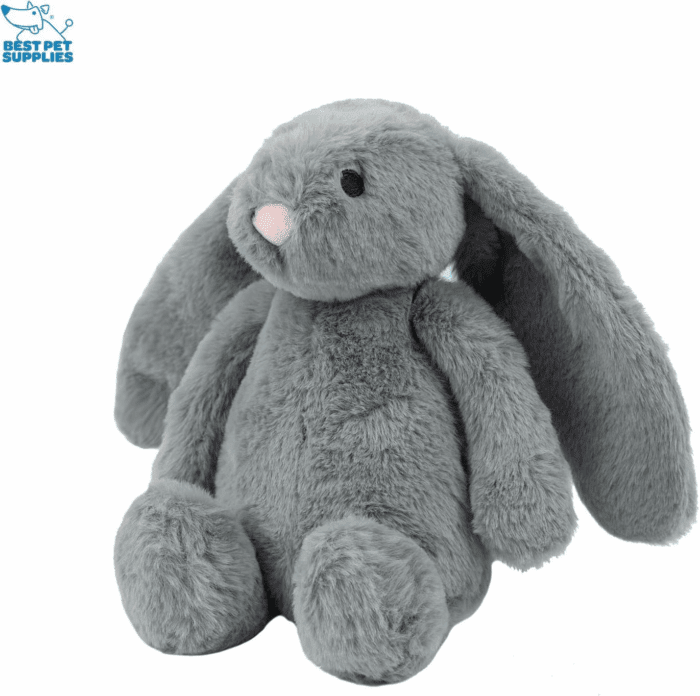 Interactive Bunny Buddy Dog Toy with Crinkle and Squeaky Enrichment for Small and Medium Breed Puppies or Dogs, Cute and Plush - Bunny Bundle (Beige, Gray) - Image 3