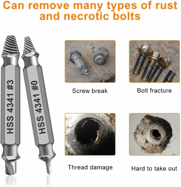 Gifts for Men,Damaged Screw Extractor Set-Father'S Day Gifts from Wife Daughter Son,Mens Gifts,Husband,Stripped Screws Nuts & Bolts Drill Bit Tools for Easy Removal of Rusty Broken Hardware Gifts - Image 4