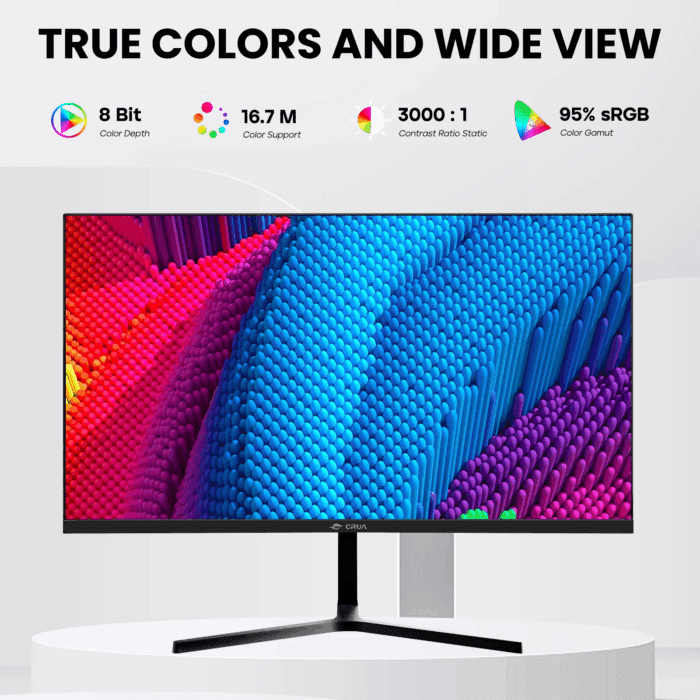 22 Inch FHD 1080P Computer Monitor - 75Hz VA Panel with 3-Side Frameless Design, Eye-Care Technology & VESA Mount, HDMI/VGA Ports (Black) - Image 2