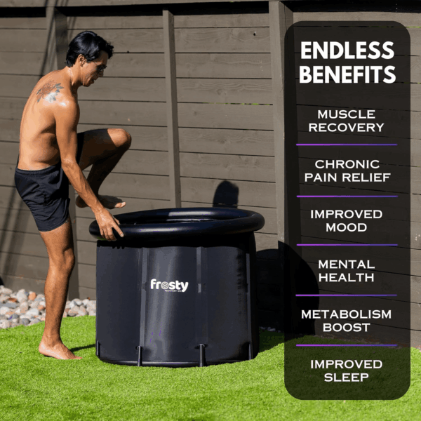 Cold Plunge Tub - Ice Bath Tub for Cold Water - Pro Grade Cold Plunge Ice Pod with Water Chiller Compatibility - the Ice Pod Cold Plunge Tub for Contrast Therapy (Black/Black, Ice Pod + 4 Ice Bricks) - Image 4