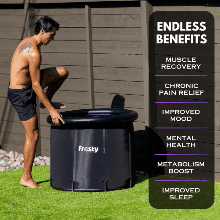 Cold Plunge Tub - Ice Bath Tub for Cold Water - Pro Grade Cold Plunge Ice Pod with Water Chiller Compatibility - the Ice Pod Cold Plunge Tub for Contrast Therapy (Black/Black, Ice Pod + 4 Ice Bricks) - Image 4