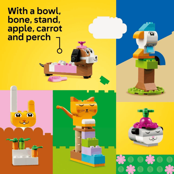 Classic Creative Pets, Building Brick Animals Toy, Kids Build a Dog, Cat, Rabbit, Hamster and Bird, Gift for Animal-Loving Boys and Girls Aged 5 and Up, Great Build Together Toy, 11034 - Image 6