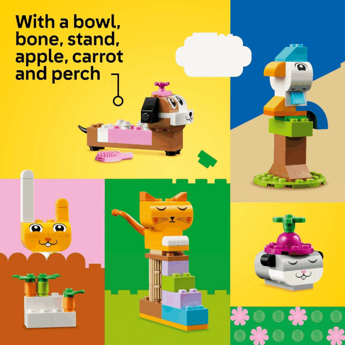 Classic Creative Pets, Building Brick Animals Toy, Kids Build a Dog, Cat, Rabbit, Hamster and Bird, Gift for Animal-Loving Boys and Girls Aged 5 and Up, Great Build Together Toy, 11034 - Image 6