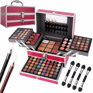 All in One 132 Color Makeup Kit, Professional Case, Teen Girls Set, Multicolor Eyeshadow Palette (006N1-Pink)