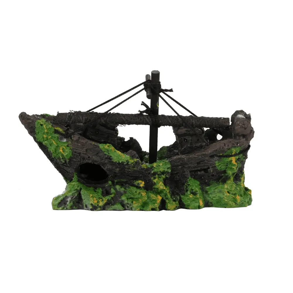 a Sunken Ship Decoration Aquarium Accessories Aquarium Fish Tank Landscape Pirate Ship Wreck Ship Decor Resin Boat Ornament - Image 12