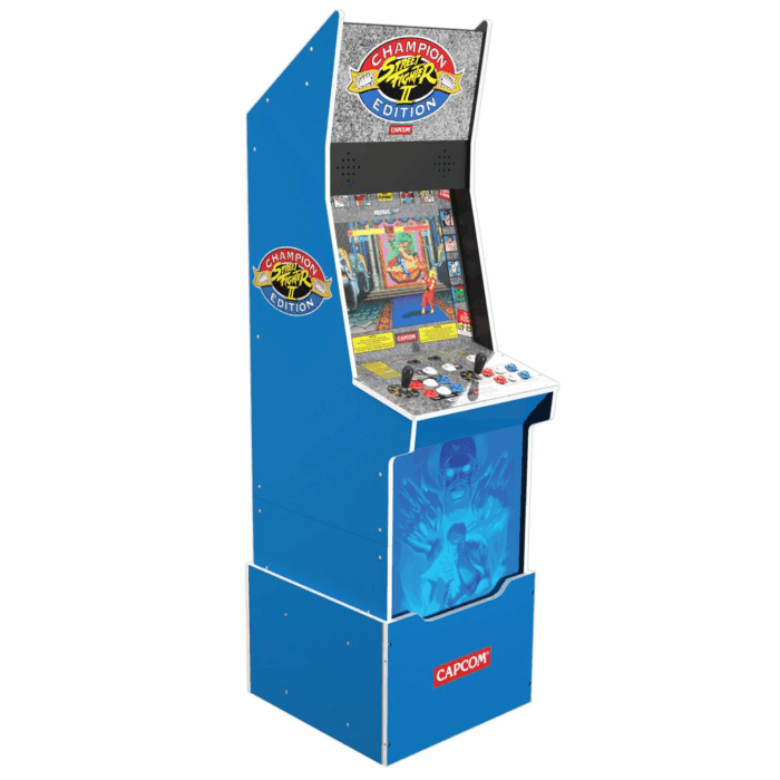 Street Fighter II Champion Edition Big Blue Arcade Machine with Stool - Image 2
