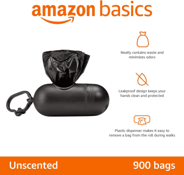 Dog Poop Bags with Dispenser, 900 Count, Enhanced for Guaranteed Leakproof, Unscented, Includes Leash Clip - Image 2