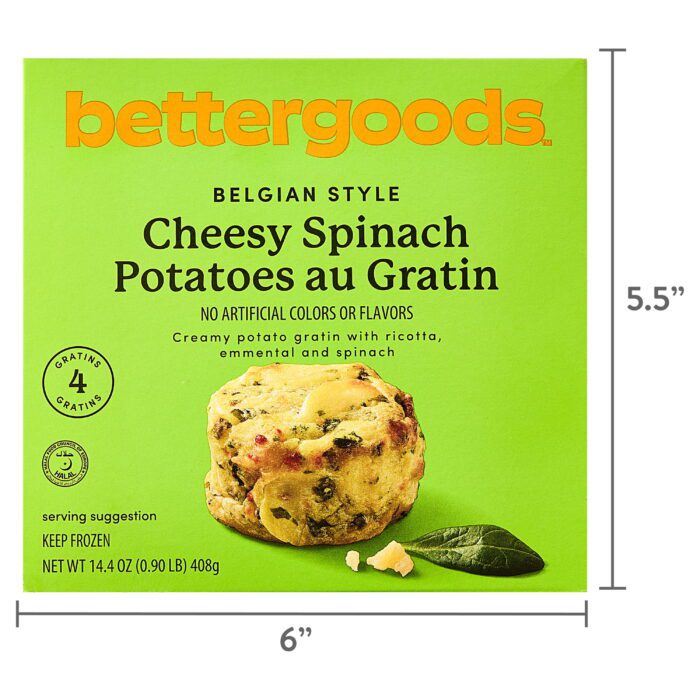 Belgian Style Cheesy Spinach Potatoes Au Gratin, 14.4 Oz (Frozen) - Image 7