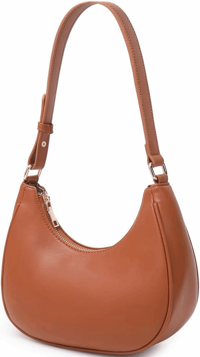 Crescent Shoulder Bags for Women Cute Hobo Tote Handbag under the Arm Purses Mini Clutch Purse with Zipper Closure - Image 2