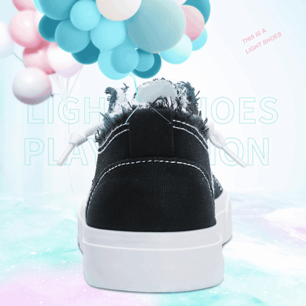 Women'S Play Fashion Sneaker White Color Washed and Leopard Canvas Slip on Shoes - Image 4