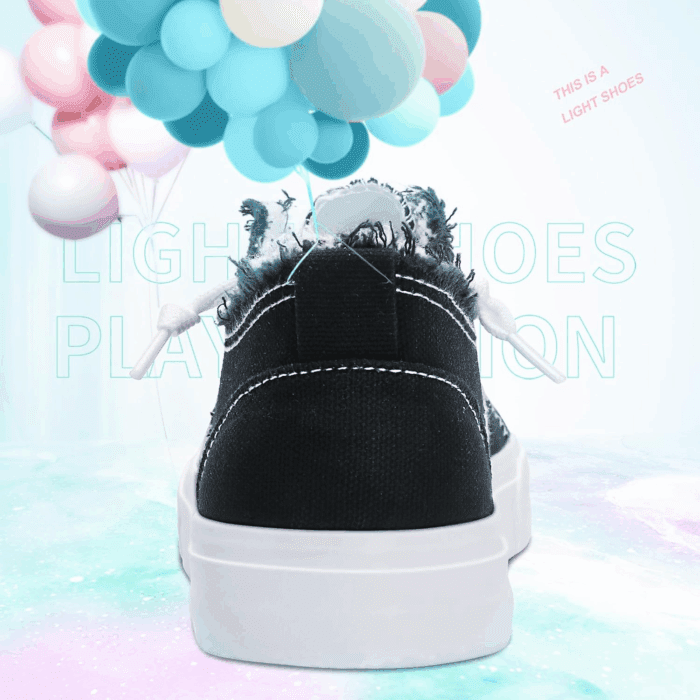 Women'S Play Fashion Sneaker White Color Washed and Leopard Canvas Slip on Shoes - Image 4