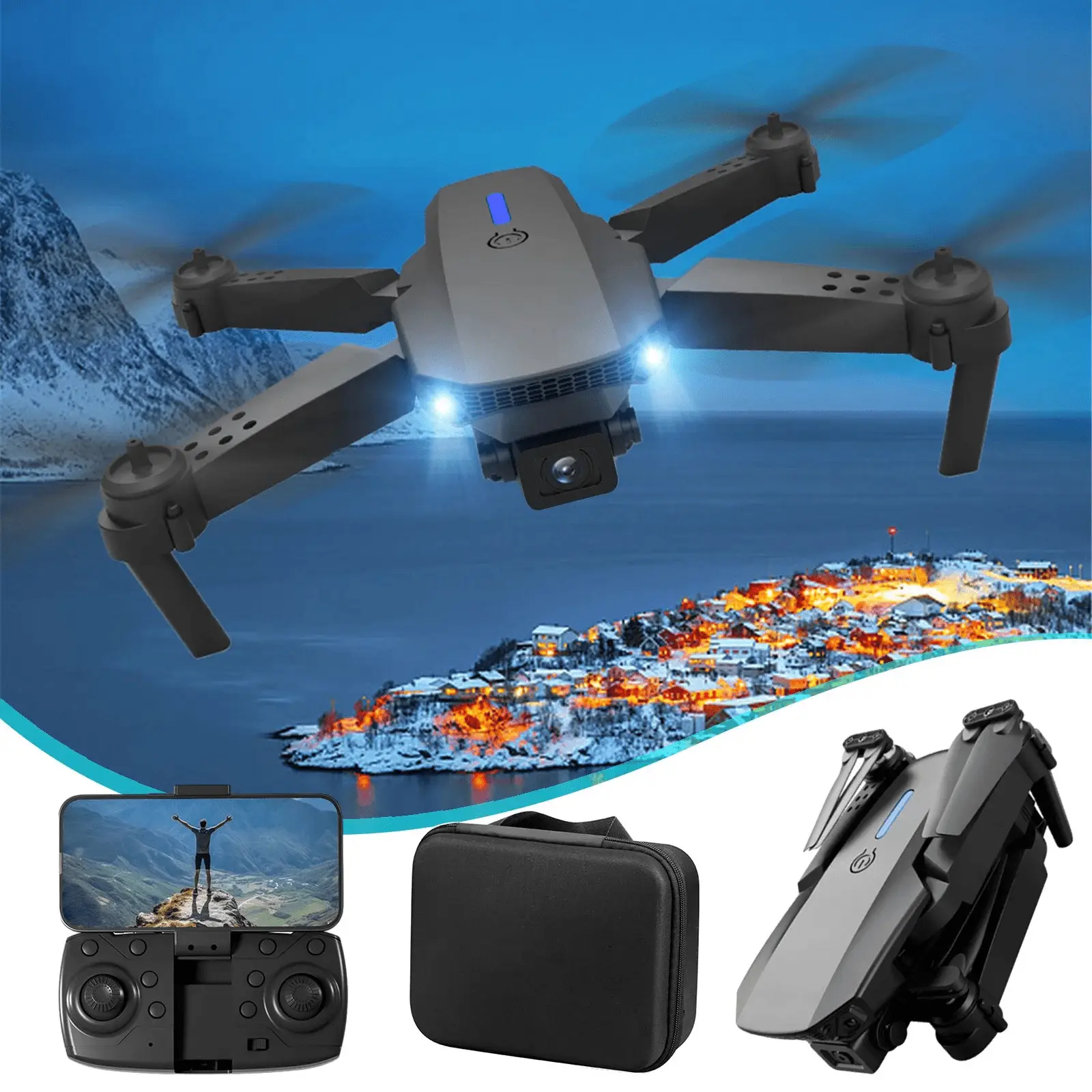 Drone with Camera for Adults,1080P Live Video App-Controlled Camera Drone for Kids 8-12, Beginner Friendly with 1 Key Fly/Land/Return, App-Controlled FPV Drone