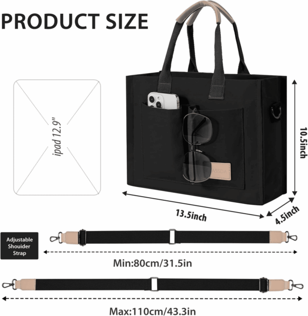 Tote Bags for Women Canvas Tote Purse Crossbody Bags with Pockets Top Handle Shoulder Handbags Satchel Bags for Women - Image 3