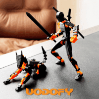 (Assembly Completed) T13 Action Figure Set, 3D Printed Toys Robo 13 Action Figure,Dummy 13 Titan 13 Action Figure (Black + Orange) - Image 2